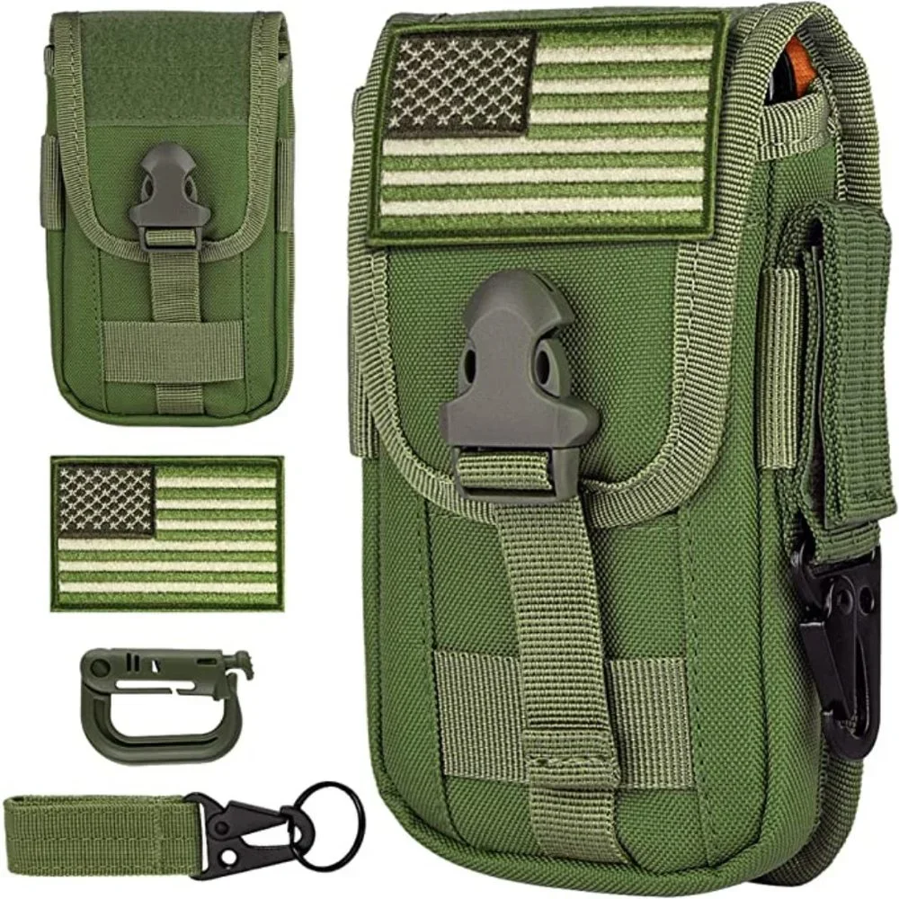 Tactical Cell Phone Holster Pouch with US Flag Patch